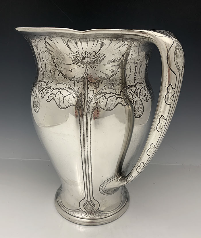 Tiffany acid etched sterling silver trwo handle vase
